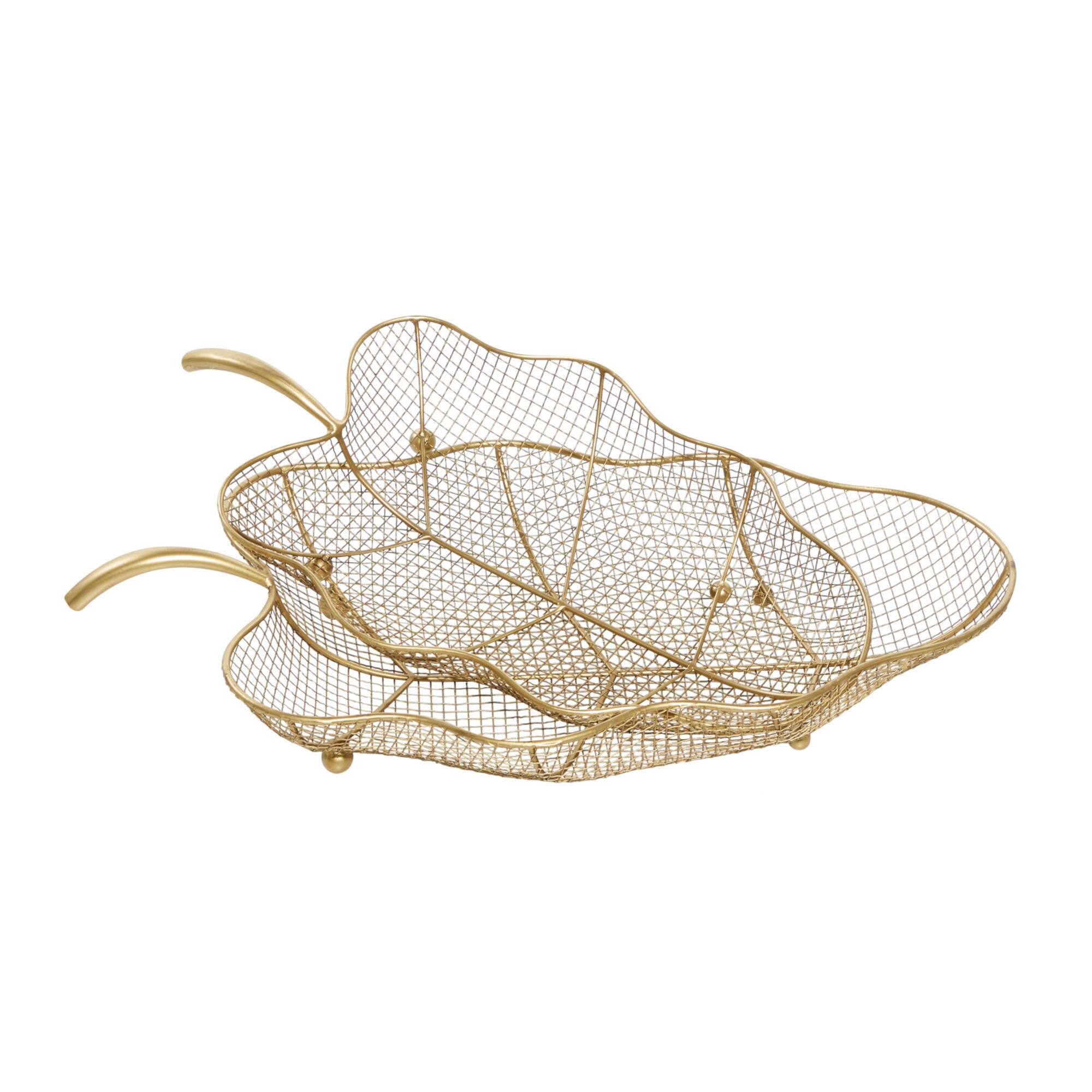 Set of 2" Gold Metal Traditional Tray 23", 19"